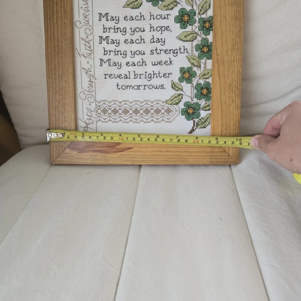 Cross Stitch Framed Breast Cancer Survivor Hope Strength